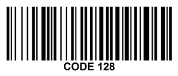 Code 128 barcode encoding the string "CODE 128".